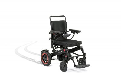 Folding power wheelchair
